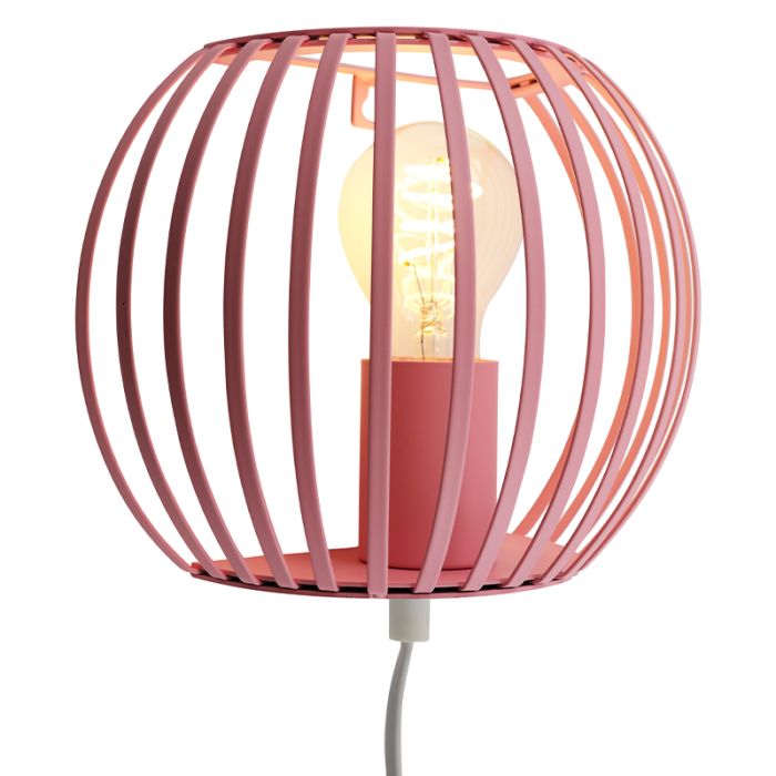 Industrielle Wandleuchte Rosa, Lieve, mit Schalter