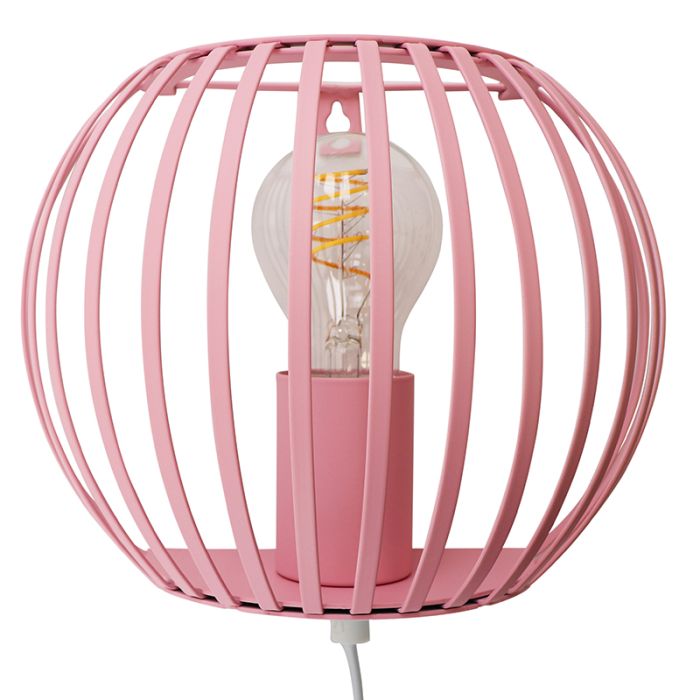 Industrielle Wandleuchte Rosa, Lieve, mit Schalter