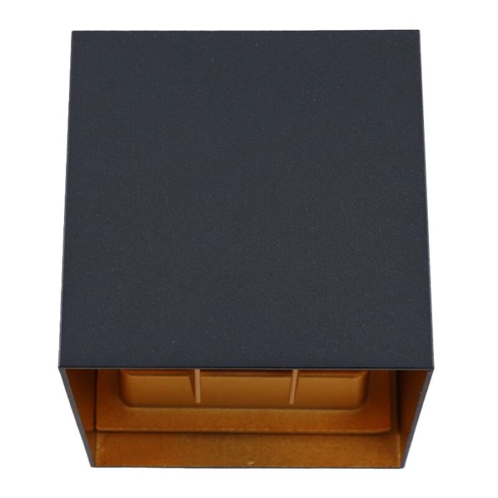 Up down Wandleuchte Schwarz und Gold, Dion, 6W, 2700K LED, IP65
