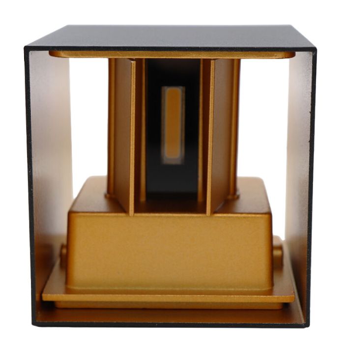 Up down Wandleuchte Schwarz und Gold, Dion, 6W, 2700K LED, IP65