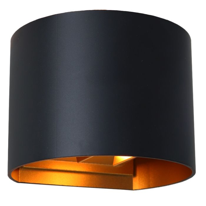 Moderne Up down Wandleuchte Schwarz, Dion, IP65