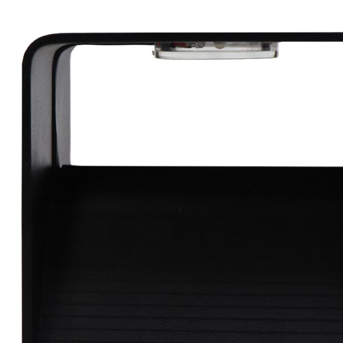 Aufladbare Up down Wandleuchte Schwarz, Dion, 1W, 2700K LED, IP44, Bewegungssensor