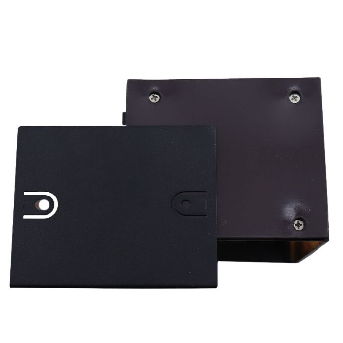 Aufladbare Up down Wandleuchte Schwarz, Dion, 1W, 2700K LED, IP44, Bewegungssensor