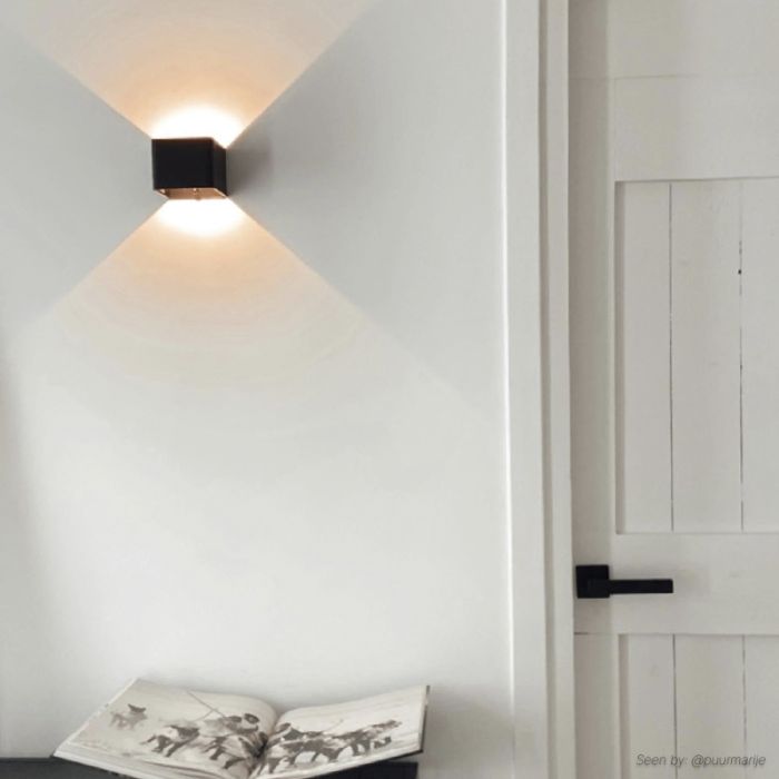Aufladbare Up down Wandleuchte Schwarz, Dion, 1W, 2700K LED, IP44, Bewegungssensor