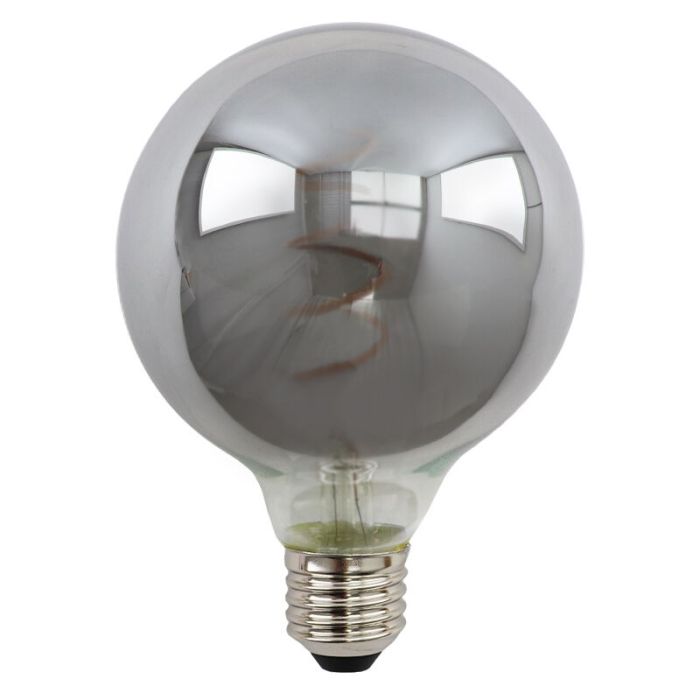 Dimmbare E27 LED Lampe, Tuelo, G95, 4w, Rauchglas, 2200K