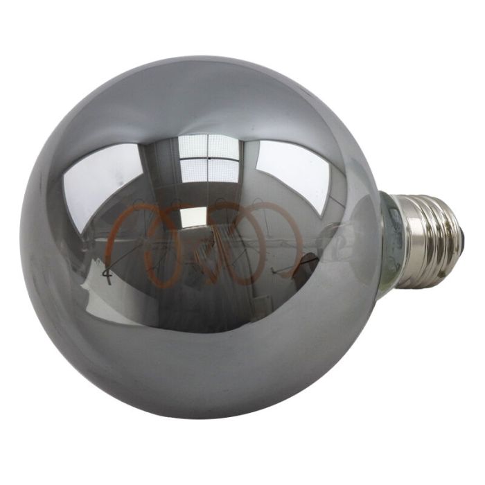 Dimmbare E27 LED Lampe, Tuelo, G95, 4w, Rauchglas, 2200K