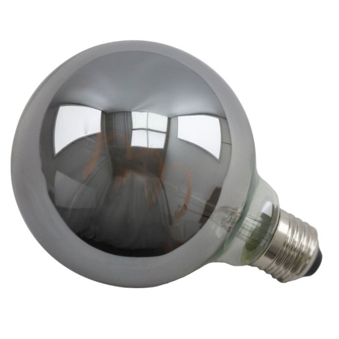 Dimmbare E27 LED Lampe, Tuelo, G95, 4w, Rauchglas, 2200K