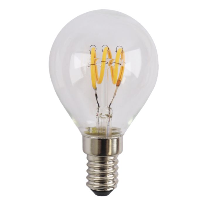 Dimmbare Olucia E14 LED-Filament Lampe Tuelo, P45, 4W, 2700K