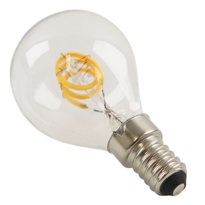 Dimmbare Olucia E14 LED-Filament Lampe Tuelo, P45, 4W, 2700K