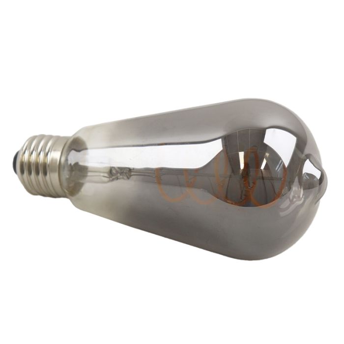 Dimmbare Olucia E27 LED-Edisonlampe Tuelo, Grau, 4W, 2200K
