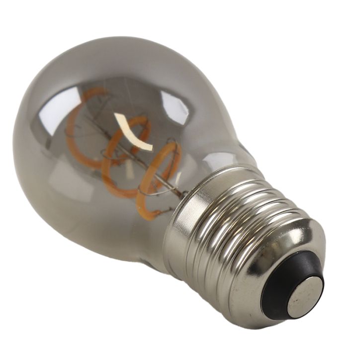 Dimmbare Olucia E27 LED-Filament Lampe Tuelo, Grau, P45, 4W, 2200K