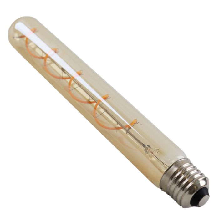 Dimmbare Olucia E27 LED-Röhrenlampe Damien, Bernstein, 4W, 2200K