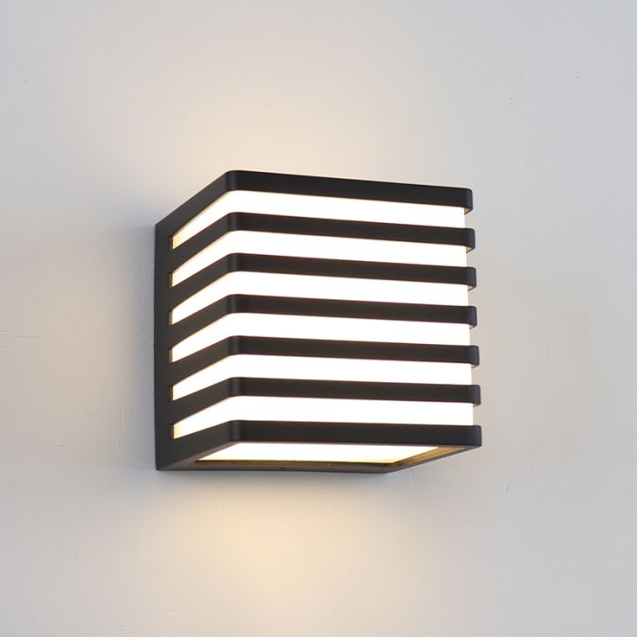 Moderne Außenleuchte Schwarz, Lenny, 9W, 3000K LED, IP54