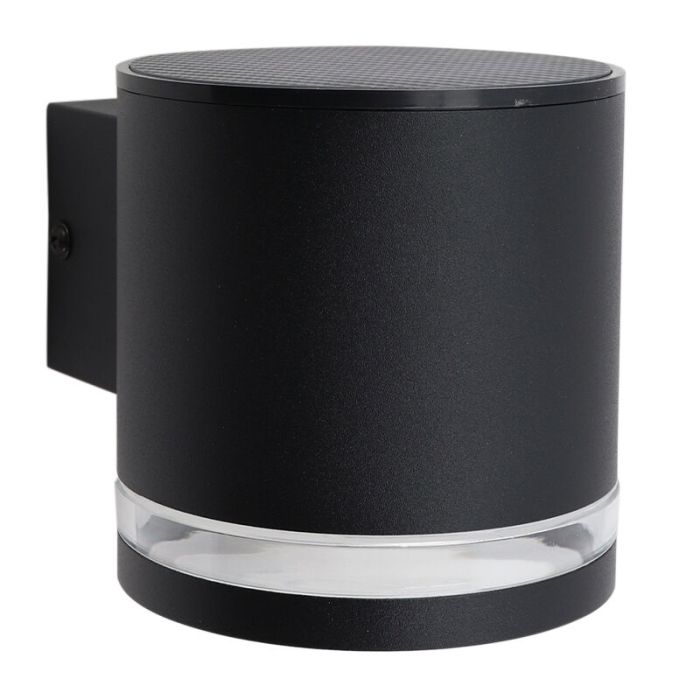 Moderne Solar Außen Wandleuchte Schwarz, Tommy, 1W, 2700K LED, IP54
