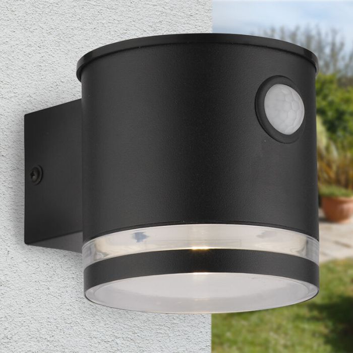 Moderne Solar Außen Wandleuchte Schwarz, Tommy, 1W, 2700K LED, IP54