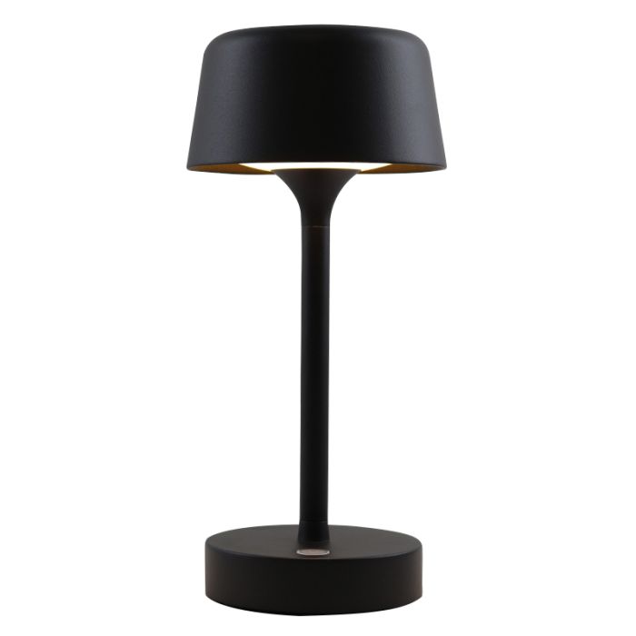 Moderne Außen Tischleuchte Schwarz, Emily, 3W, 3000K LED, IP44, 3-stufig dimmbar
