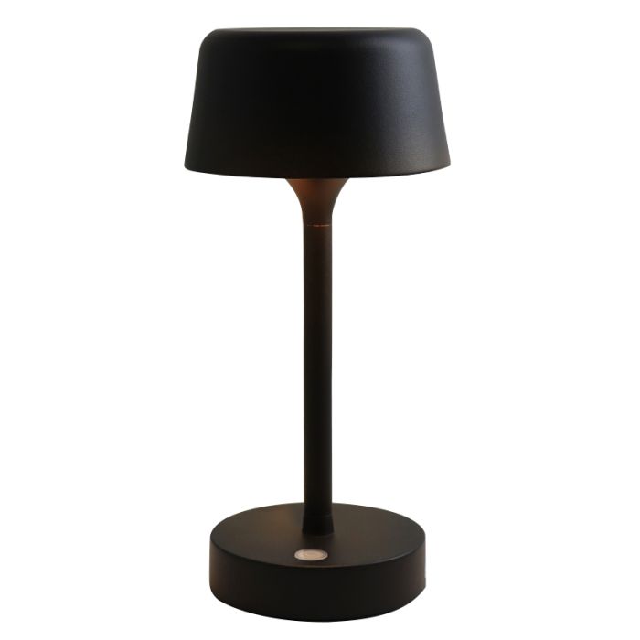 Moderne Außen Tischleuchte Schwarz, Emily, 3W, 3000K LED, IP44, 3-stufig dimmbar
