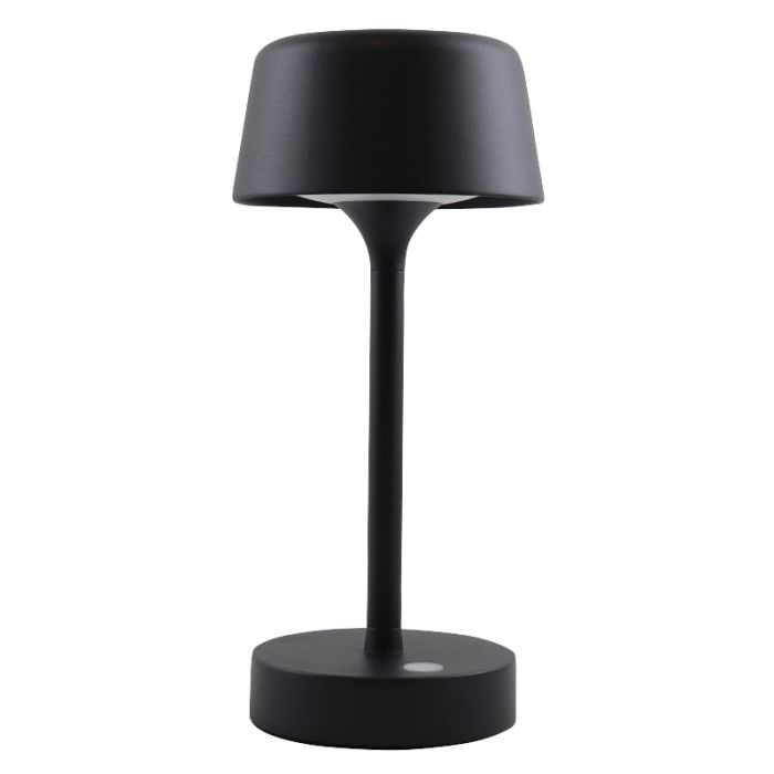 Moderne Außen Tischleuchte Schwarz, Emily, 3W, 3000K LED, IP44, 3-stufig dimmbar