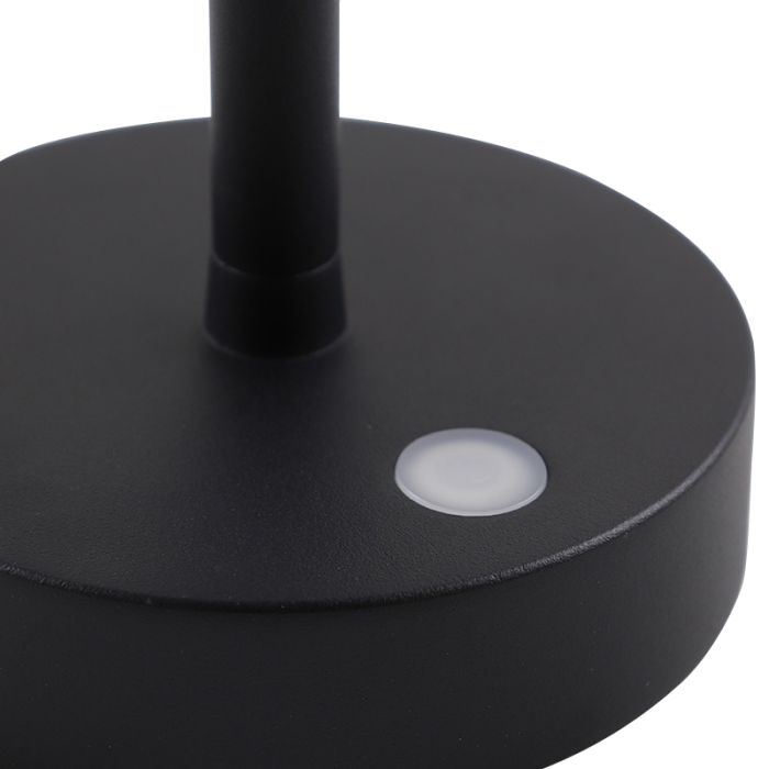Moderne Außen Tischleuchte Schwarz, Emily, 3W, 3000K LED, IP44, 3-stufig dimmbar