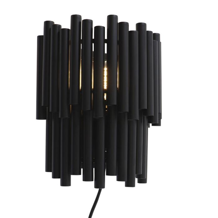 Moderne Wandleuchte Schwarz, Joelle, mit Schalter
