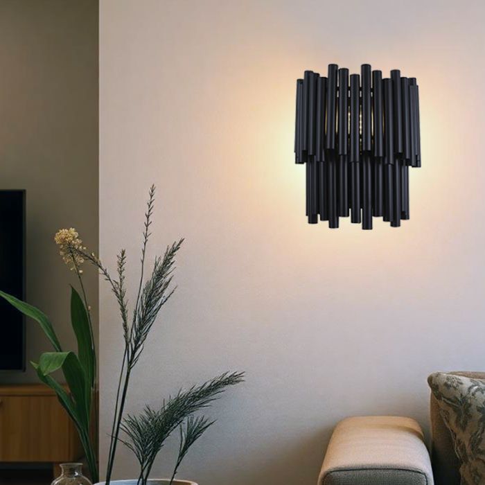 Moderne Wandleuchte Schwarz, Joelle, mit Schalter