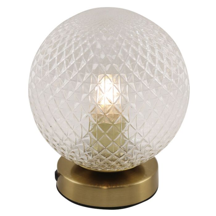 Retro Tischleuchte Transparent, Johnson, mit Schalter