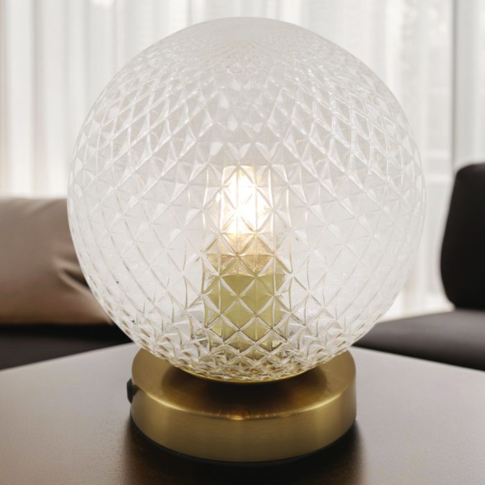 Retro Tischleuchte Transparent, Johnson, mit Schalter
