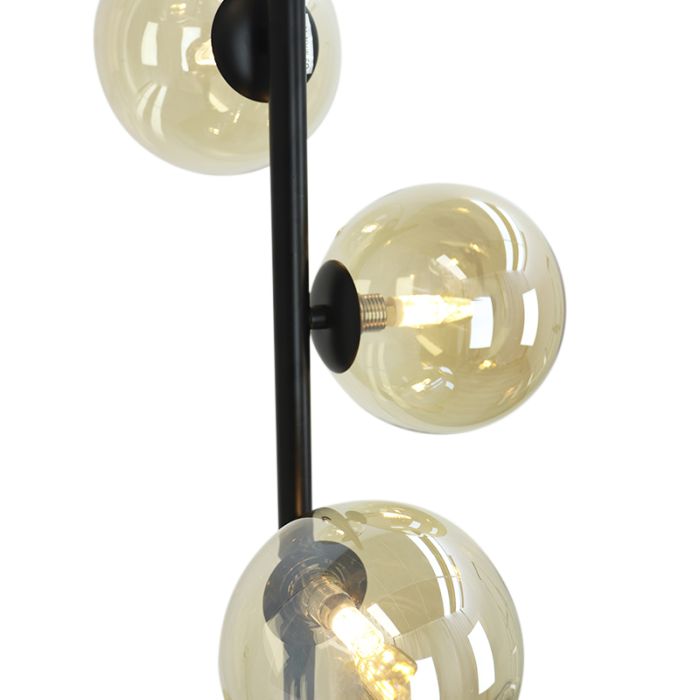 Design Stehlampe Bernstein, Remo, mit Schalter