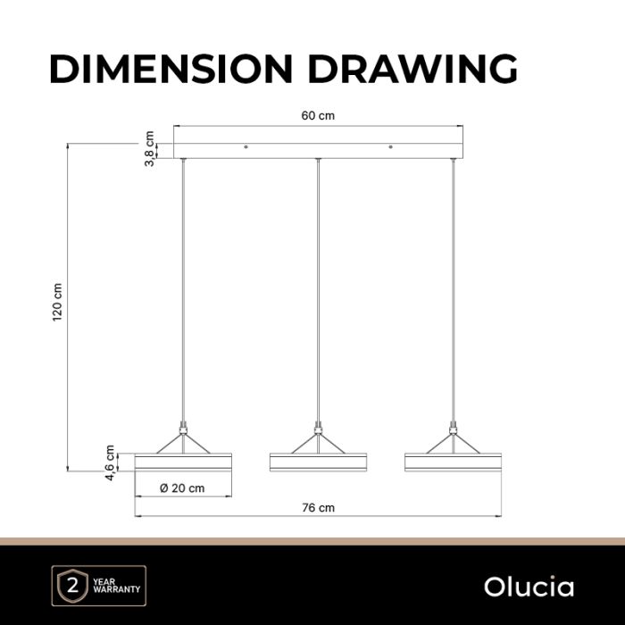 Design Pendelleuchte Schwarz, Lava, 55W, 3000K LED, 3-stufig dimmbar