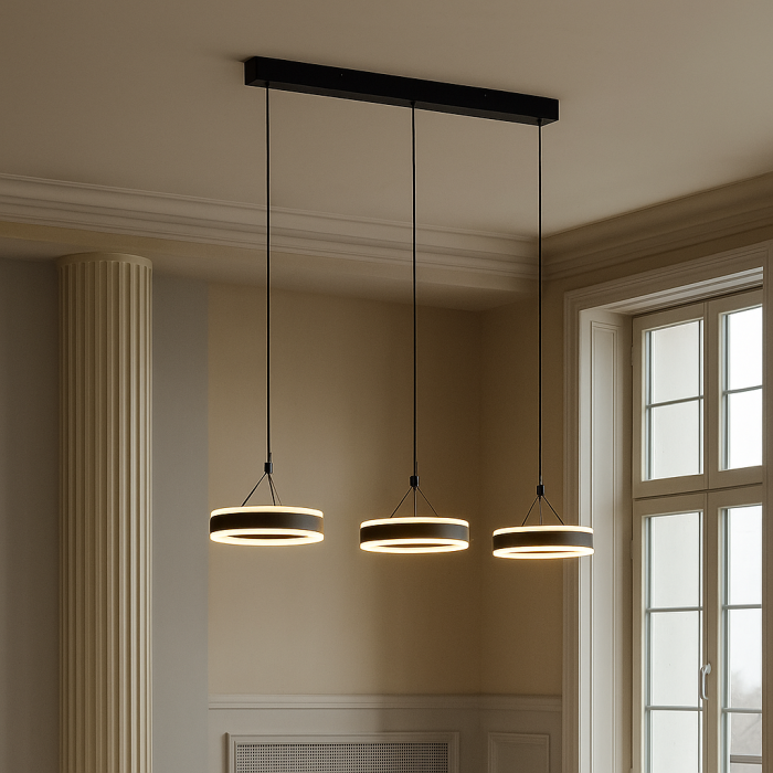 Design Pendelleuchte Schwarz, Lava, 55W, 3000K LED, 3-stufig dimmbar