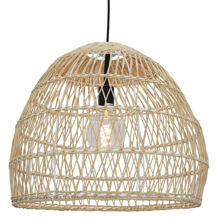 Rattan Pendelleuchte Braun, Rosa