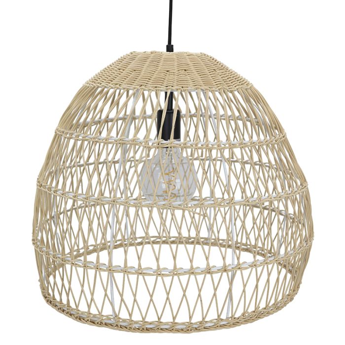 Rattan Pendelleuchte Braun, Rosa