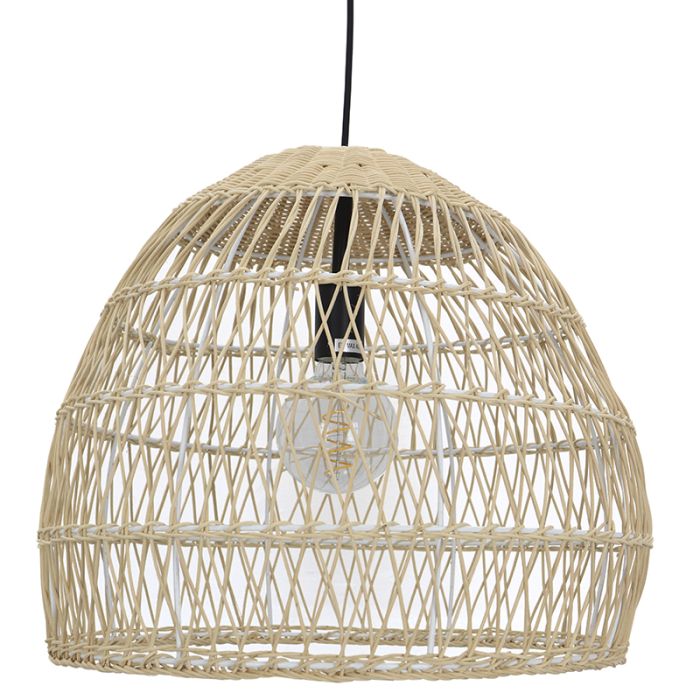 Rattan Pendelleuchte Braun, Rosa