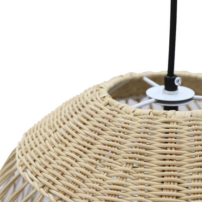 Rattan Pendelleuchte Braun, Rosa