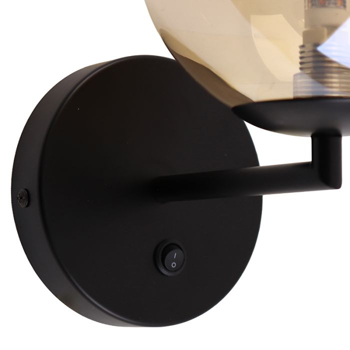 Design Wandleuchte Bernstein, Remo, mit Schalter