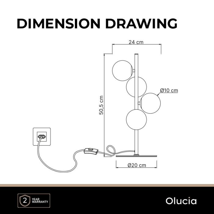 Design Tischleuchte Transparent, Remo, mit Schalter
