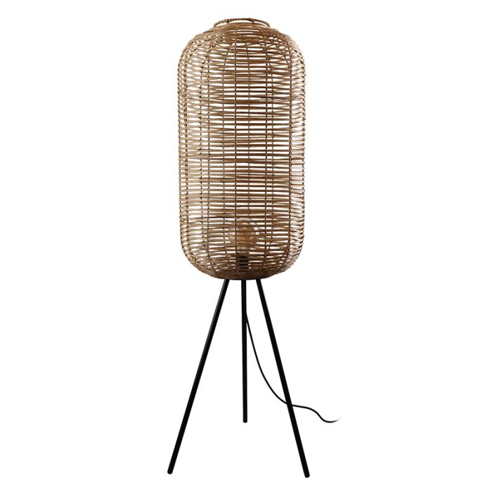 Rattan Stehlampe Braun, Pinar, mit Schalter