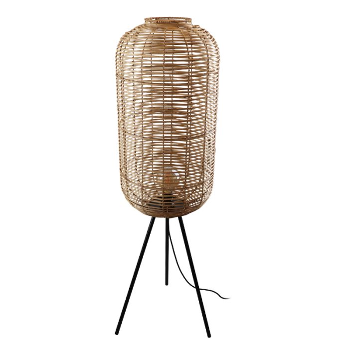 Rattan Stehlampe Braun, Pinar, mit Schalter
