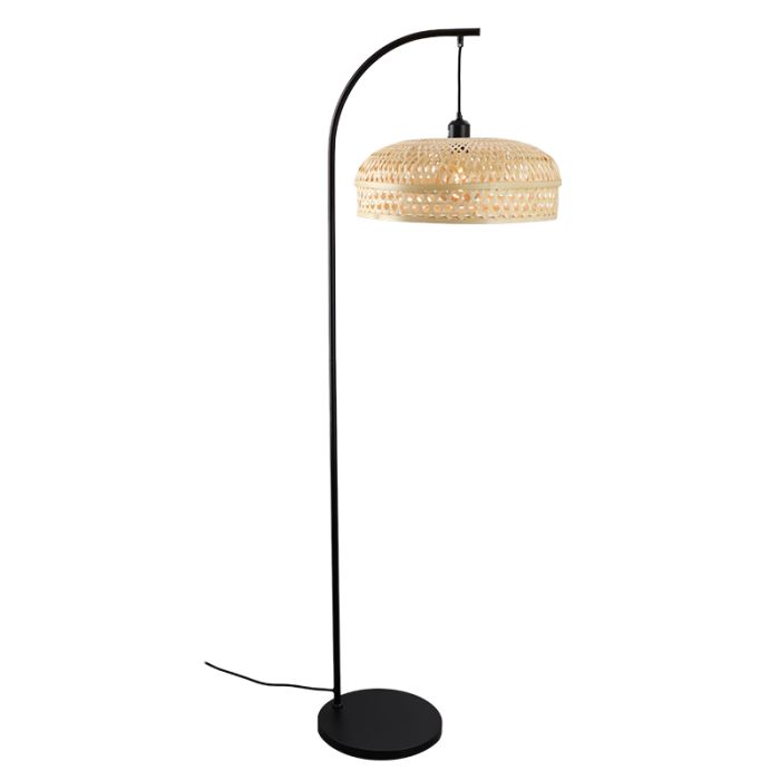 Bambus Stehlampe Braun, Jennifer, mit Schalter