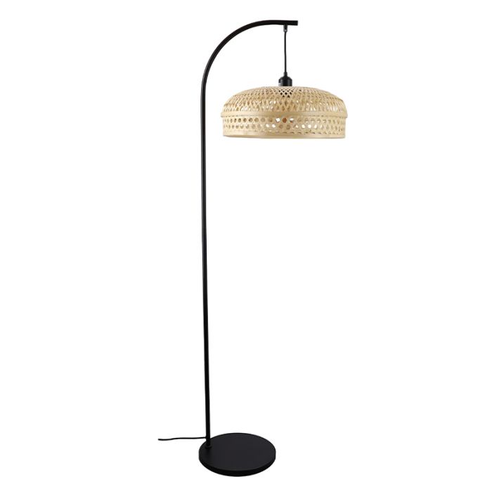 Bambus Stehlampe Braun, Jennifer, mit Schalter