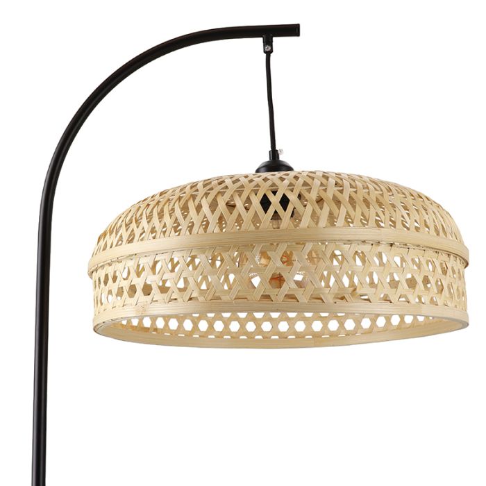 Bambus Stehlampe Braun, Jennifer, mit Schalter