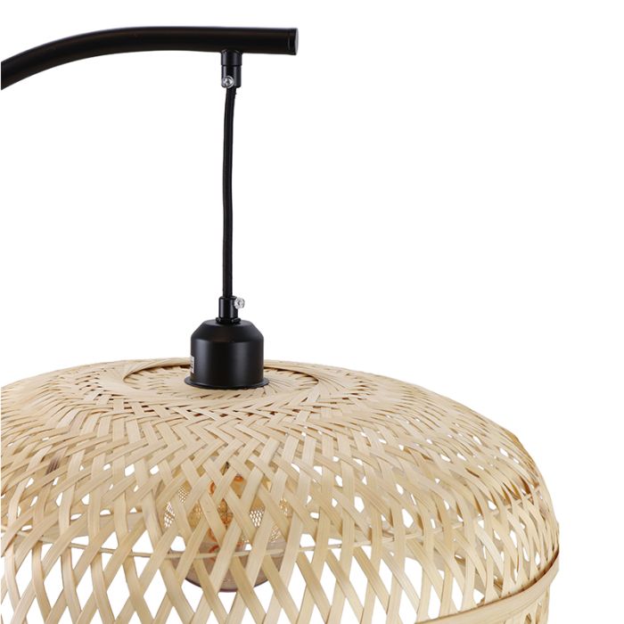 Bambus Stehlampe Braun, Jennifer, mit Schalter