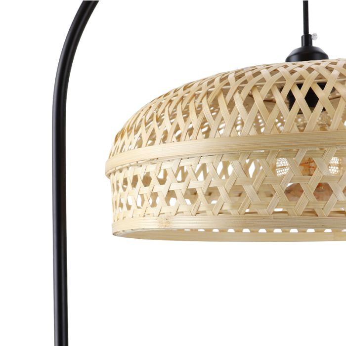 Bambus Stehlampe Braun, Jennifer, mit Schalter