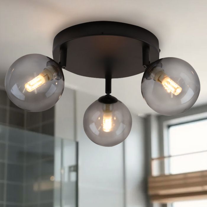 Moderne Badezimmer Deckenleuchte Schwarz, Amer, IP44