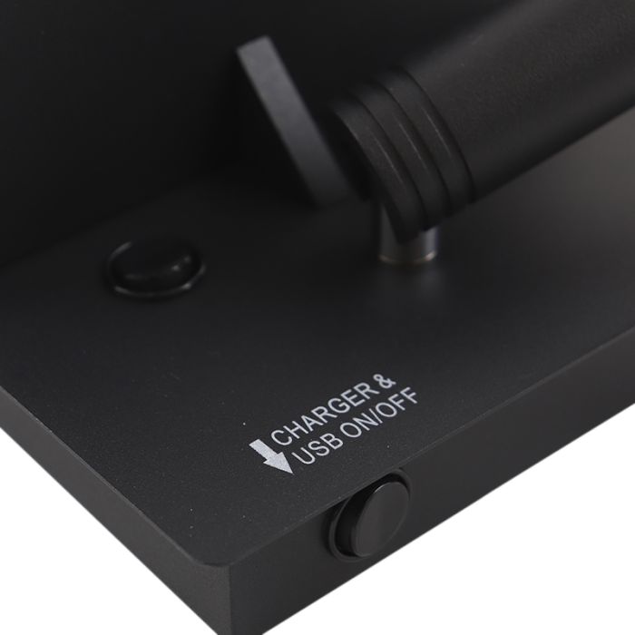 Moderne Wandleuchte Schwarz, Isabella, 3W, 3000K LED, mit Schalter
