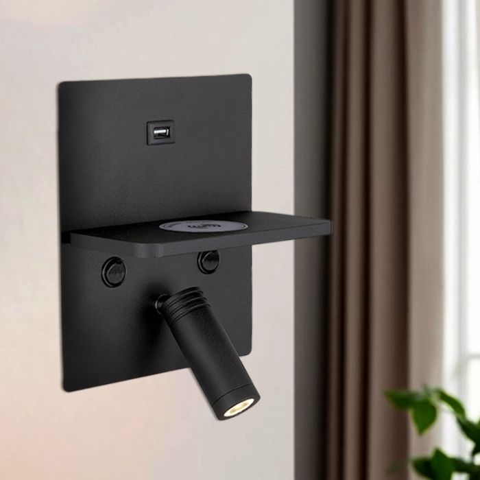 Moderne Wandleuchte Schwarz, Isabella, 3W, 3000K LED, mit Schalter