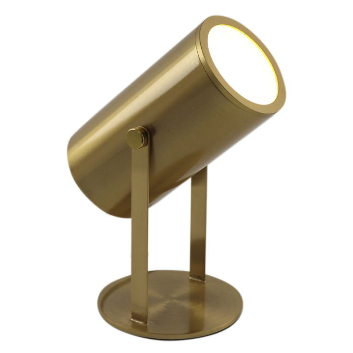 Moderne aufladbare Tischlampe Messing, Elko, 2W, 3000K LED, mit Schalter