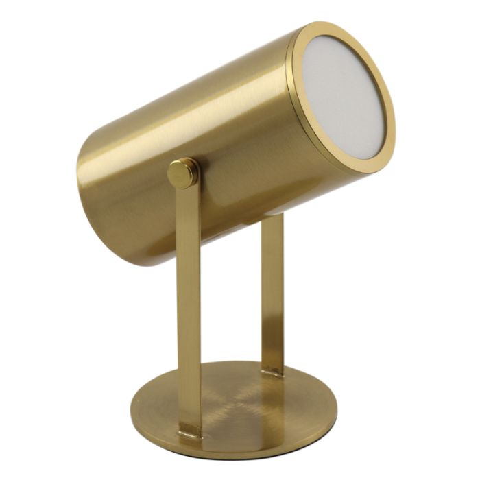 Moderne aufladbare Tischlampe Messing, Elko, 2W, 3000K LED, mit Schalter