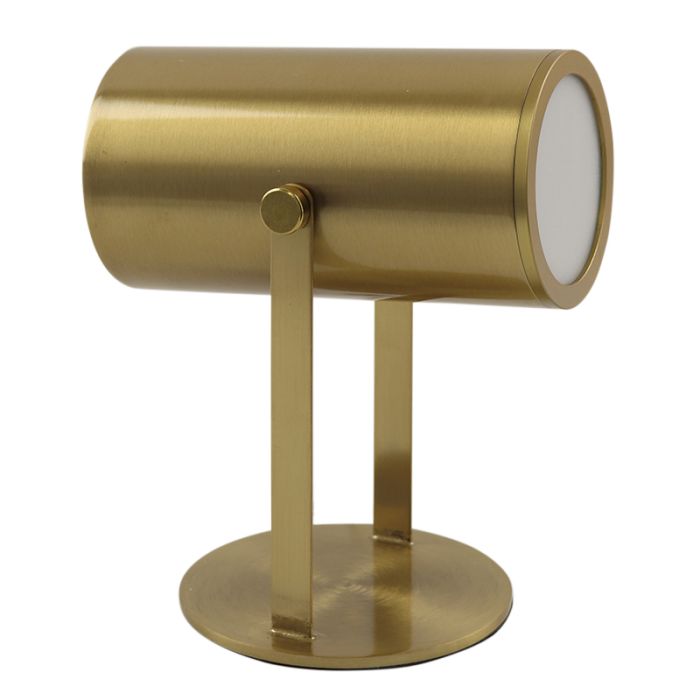 Moderne aufladbare Tischlampe Messing, Elko, 2W, 3000K LED, mit Schalter