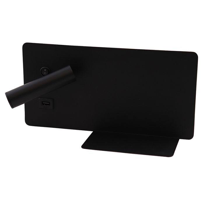 Moderne Wandleuchte Schwarz, Stanley, 10W, 4000K LED, mit Schalter